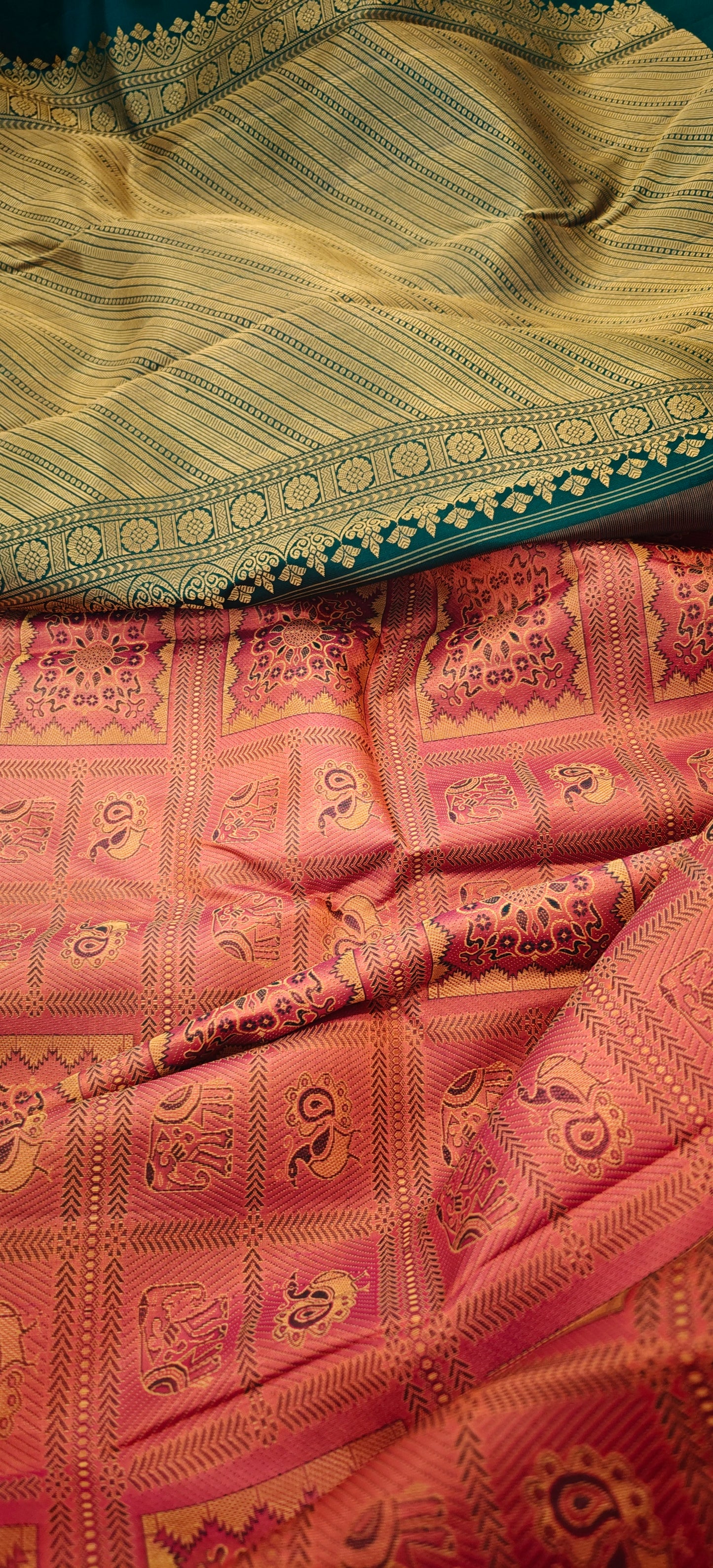 Bomkai inspired checks - Kanjivaram Silk Saree