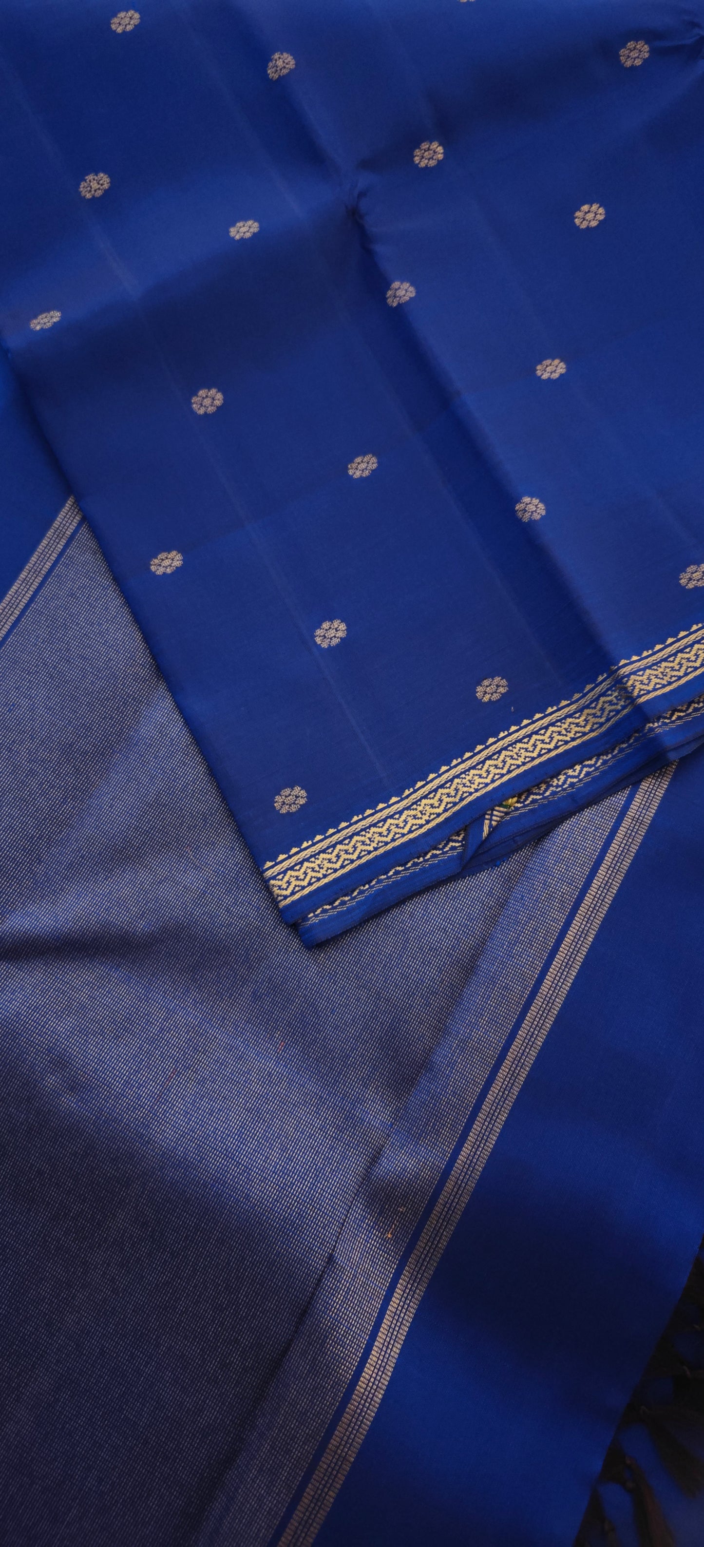 Ink Blue Kanjivaram silk saree