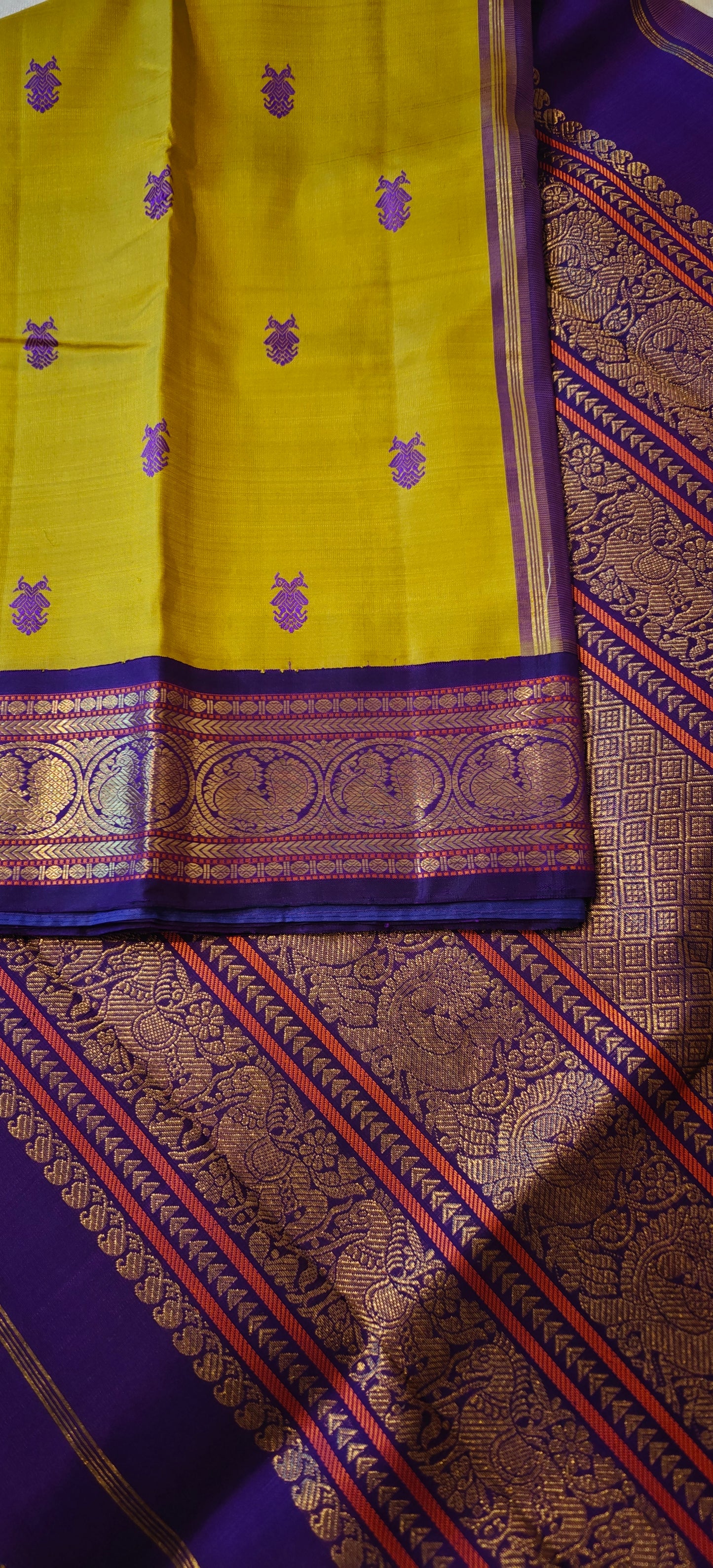 Sampangi and Purple  kanjivaram