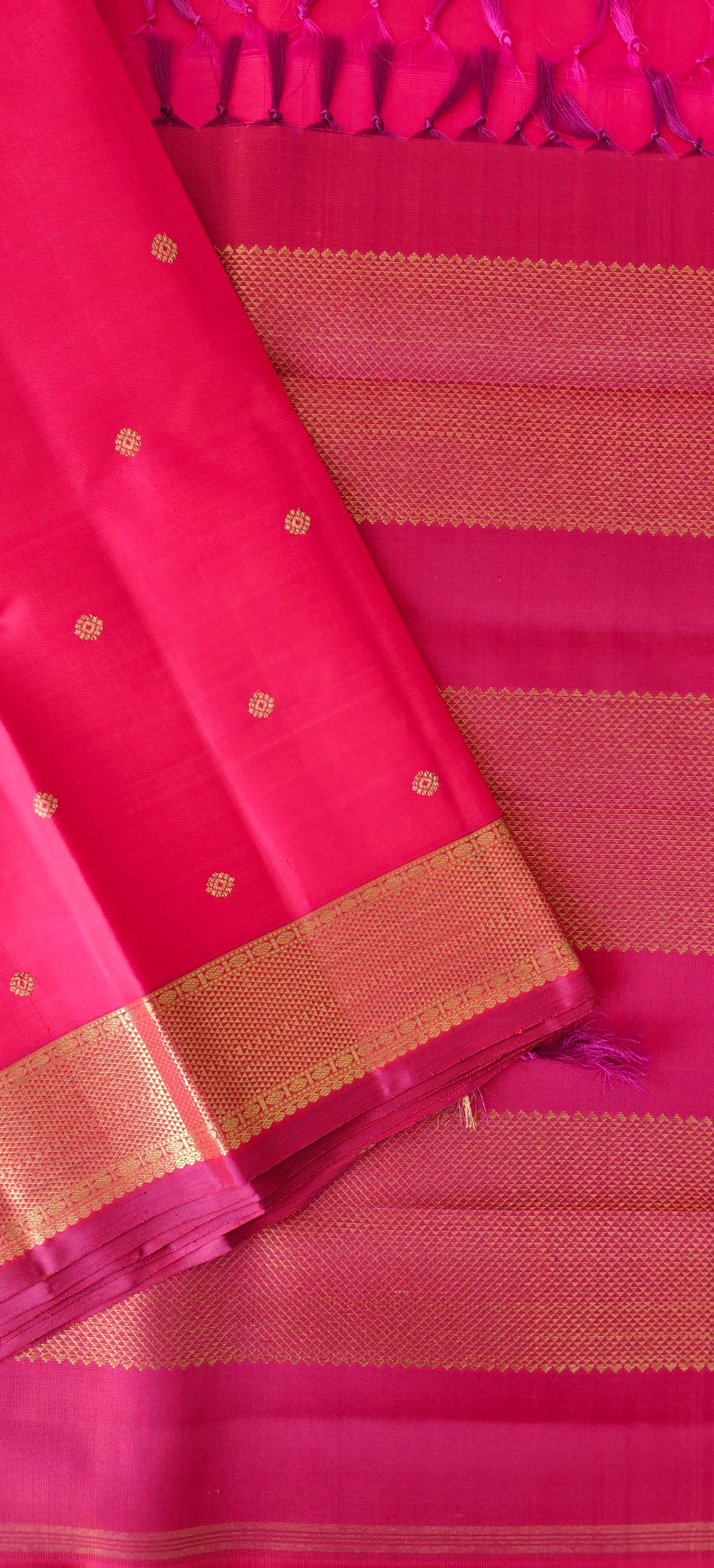 Rani Pink Kanjivaram Saree | 3-gram Zari