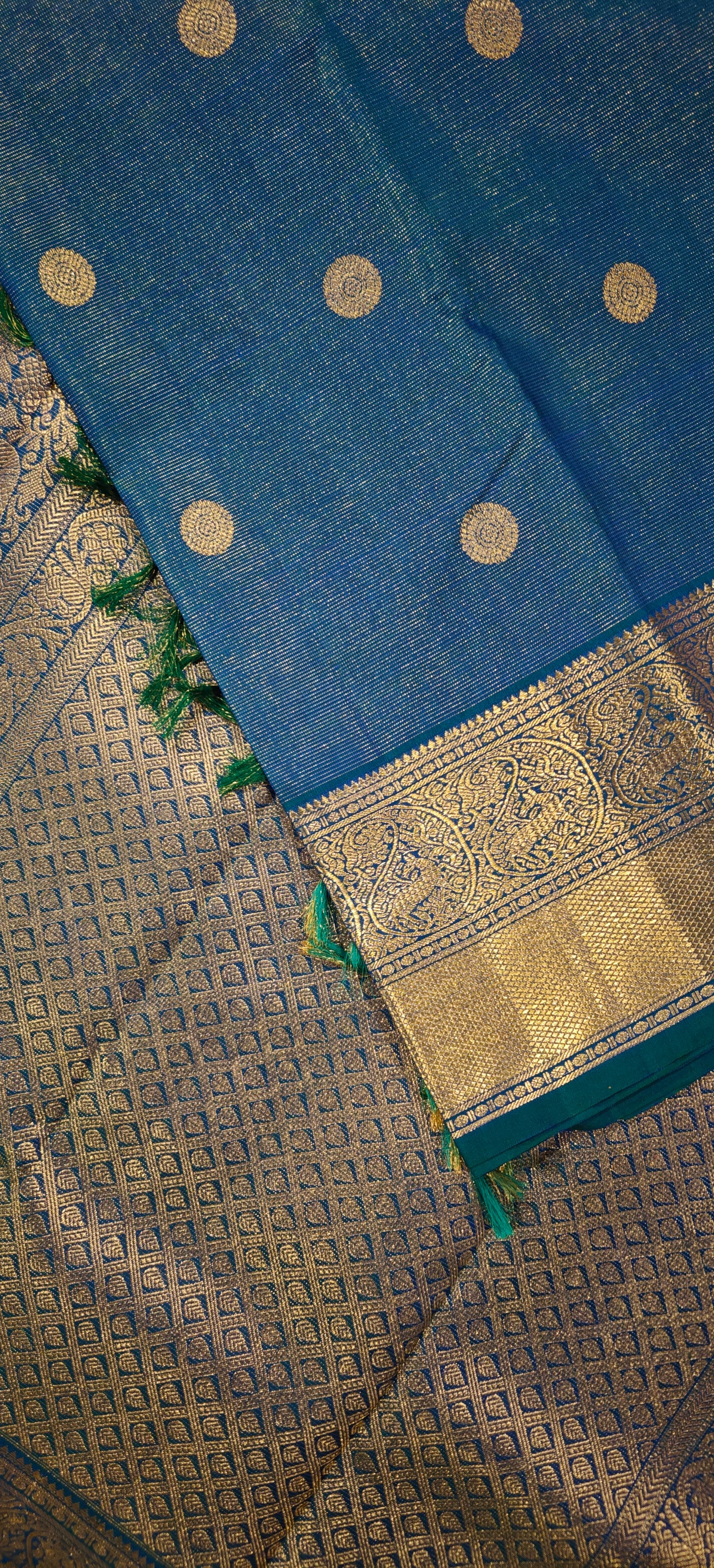 Kalyana Edit - Peacock blue kanjivaram silk saree