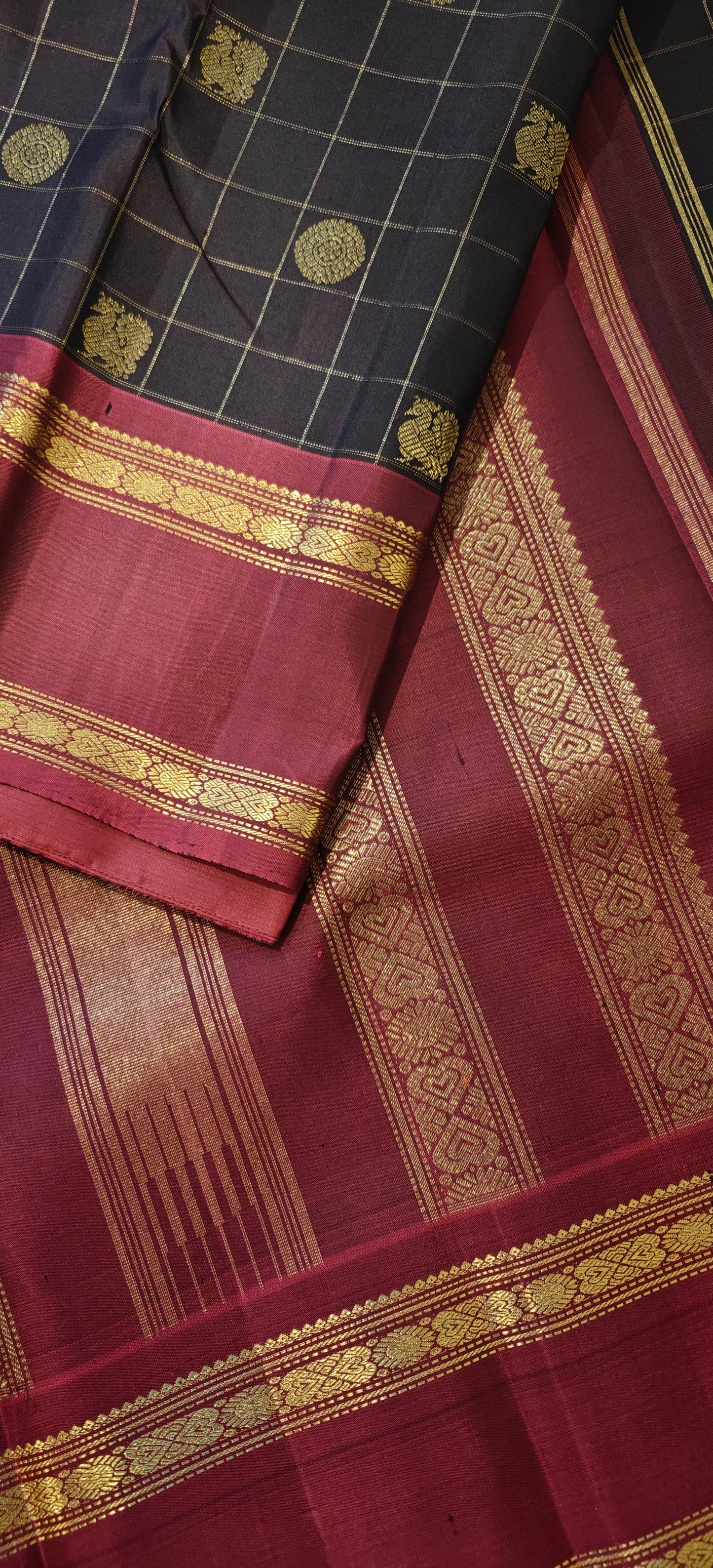 Coffee Brown and Maroon  kanjivaram