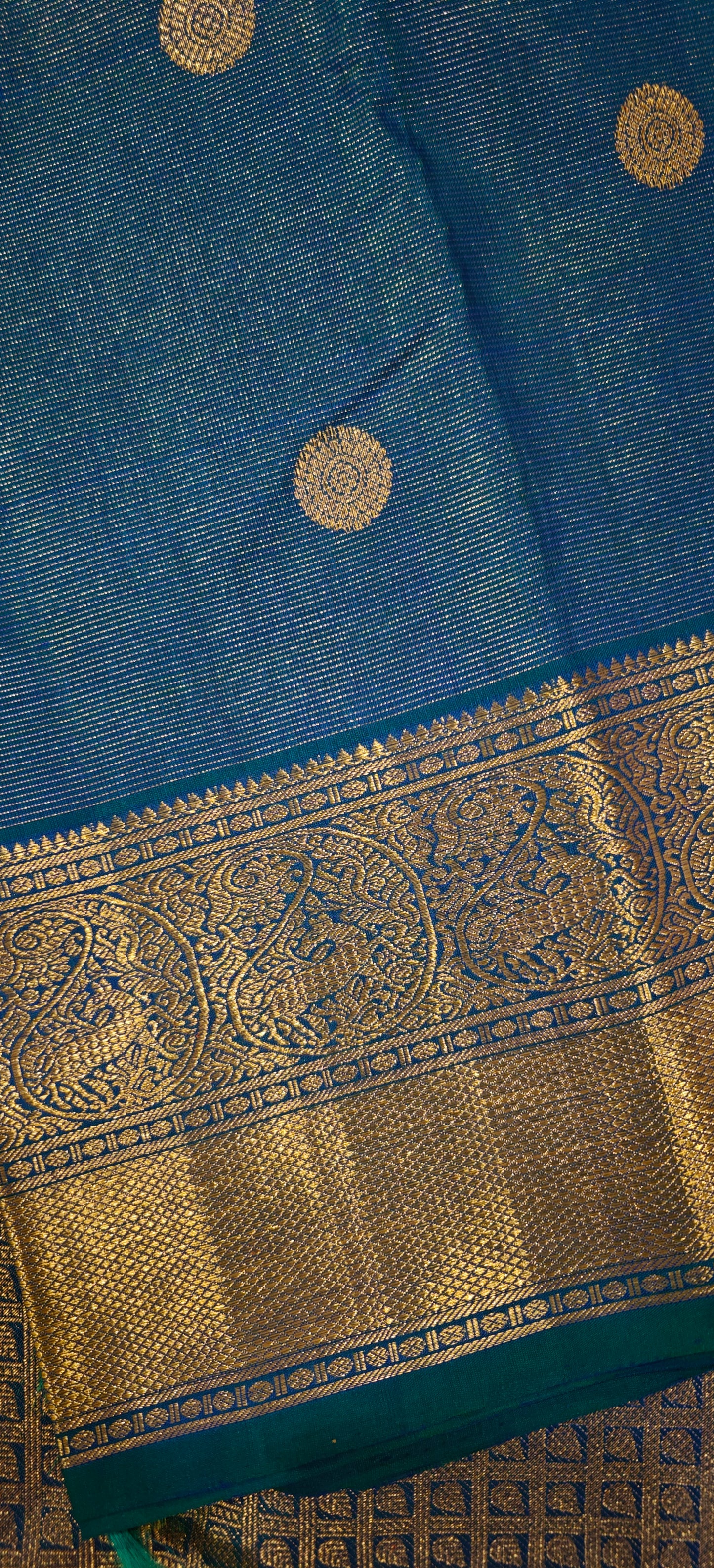 Kalyana Edit - Peacock blue kanjivaram silk saree