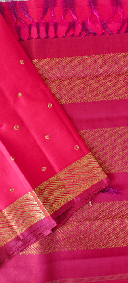 Rani Pink Kanjivaram Saree | 3-gram Zari
