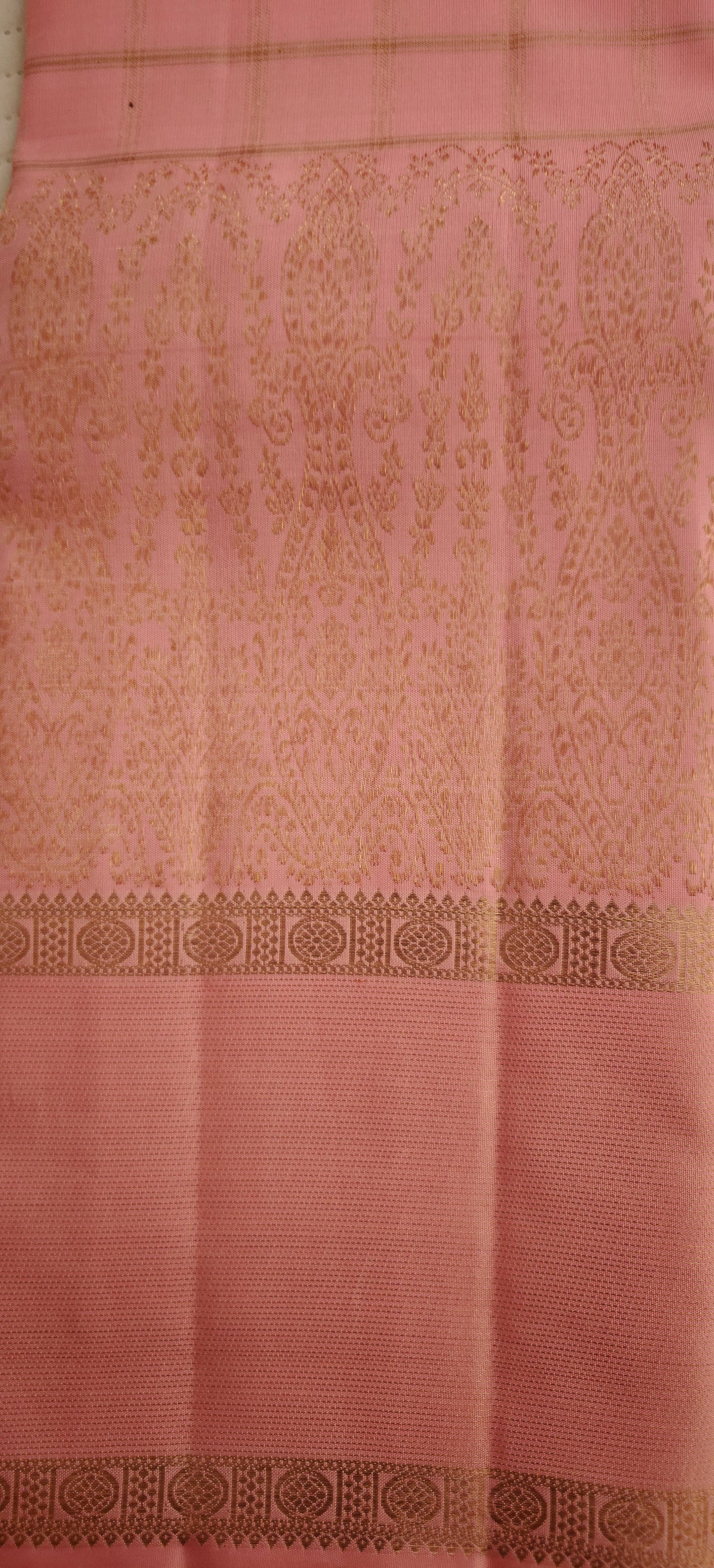 Pastel pink pure zari kanjivaram