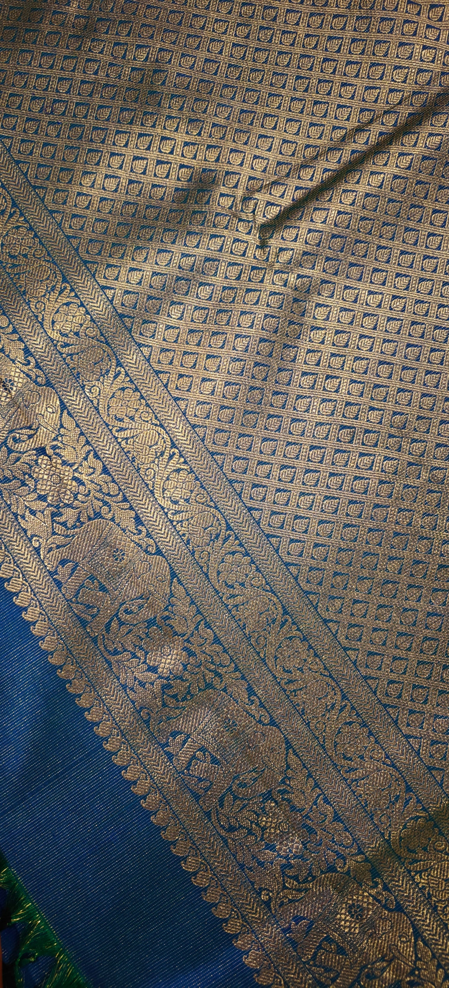 Kalyana Edit - Peacock blue kanjivaram silk saree