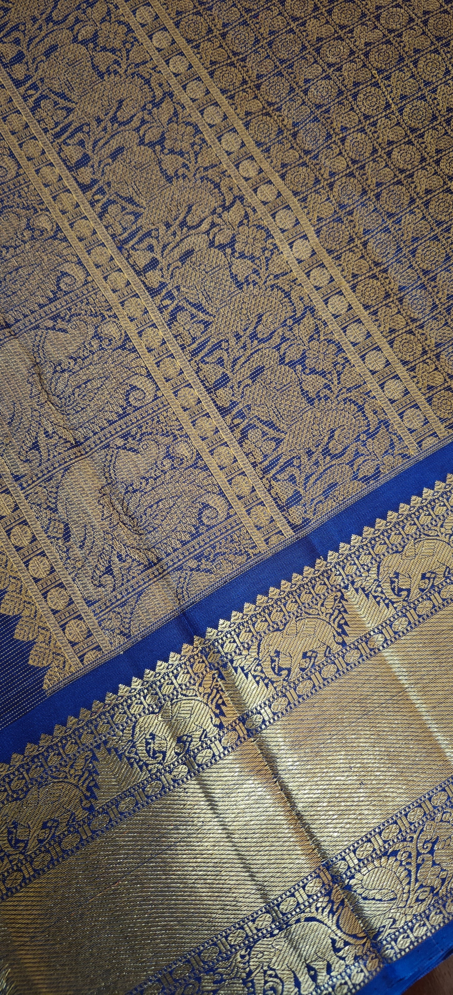 Kalyana Edit-Mehendi Green and Blue kanjivaram silk saree