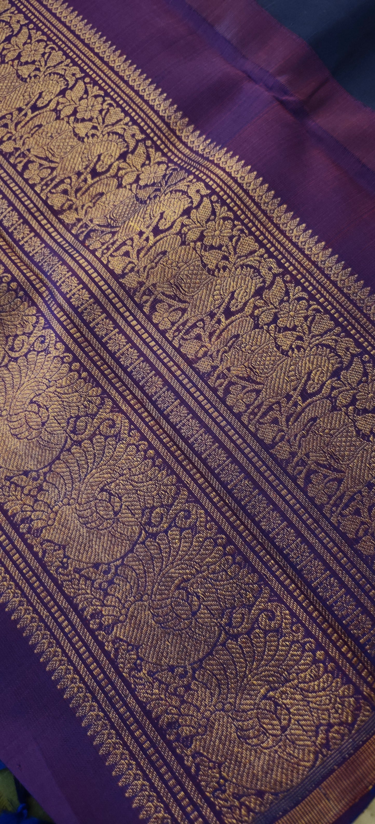 Pastel Green Double Pallu Kanjivaram silk saree