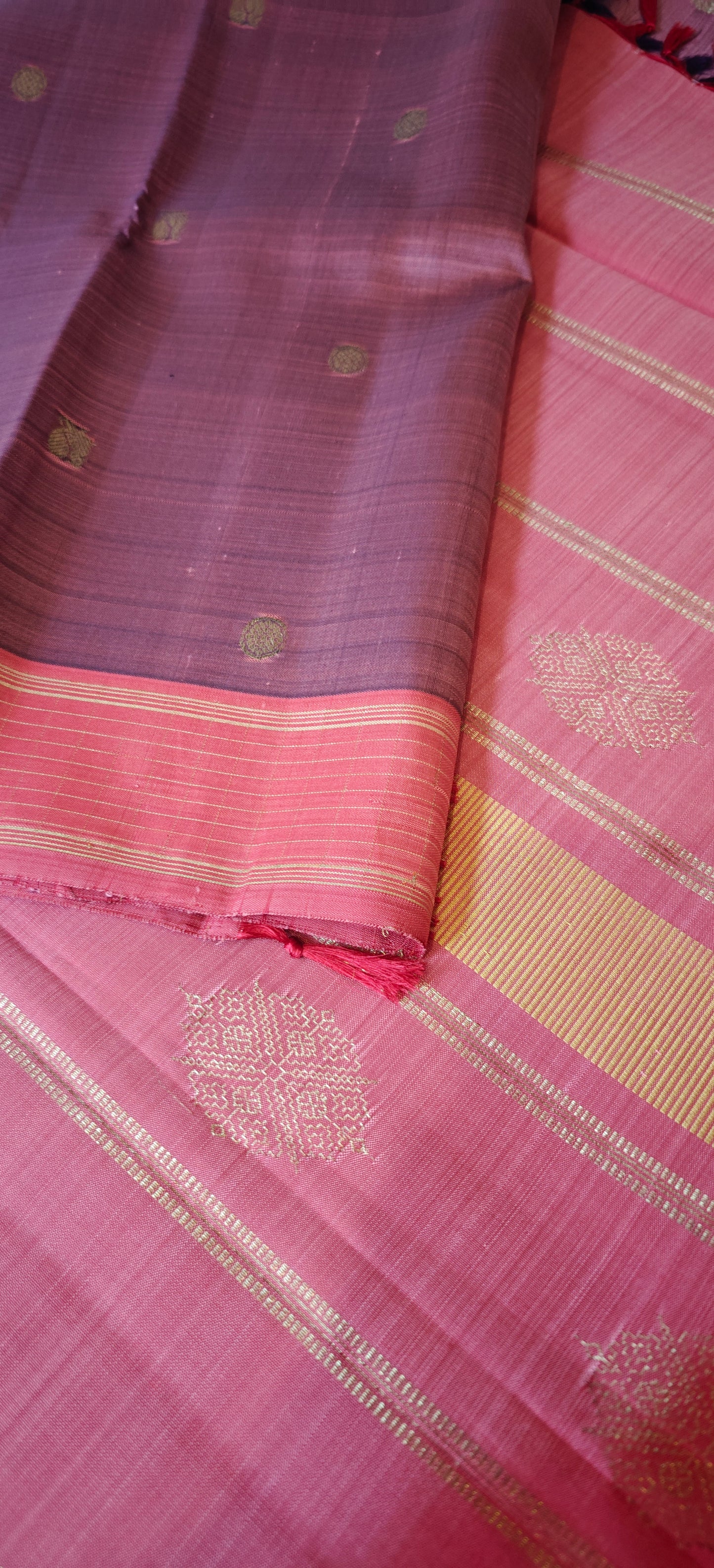 Lavender  and Rose kanjivaram