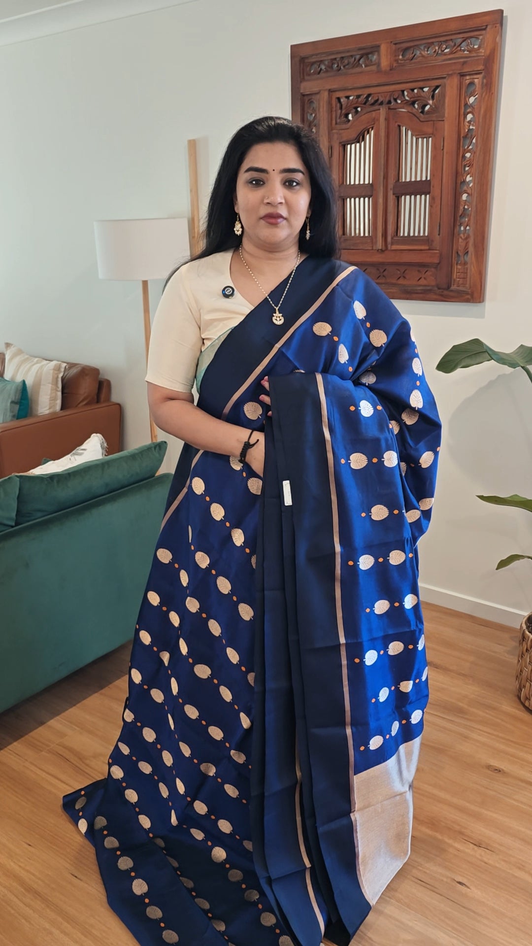 Royal Blue Chanderi Silk Sari