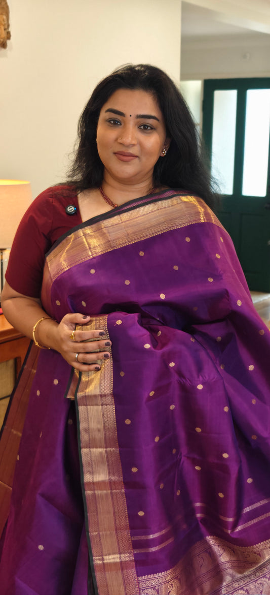 Vadamalli monotone kanjivaram silk sari