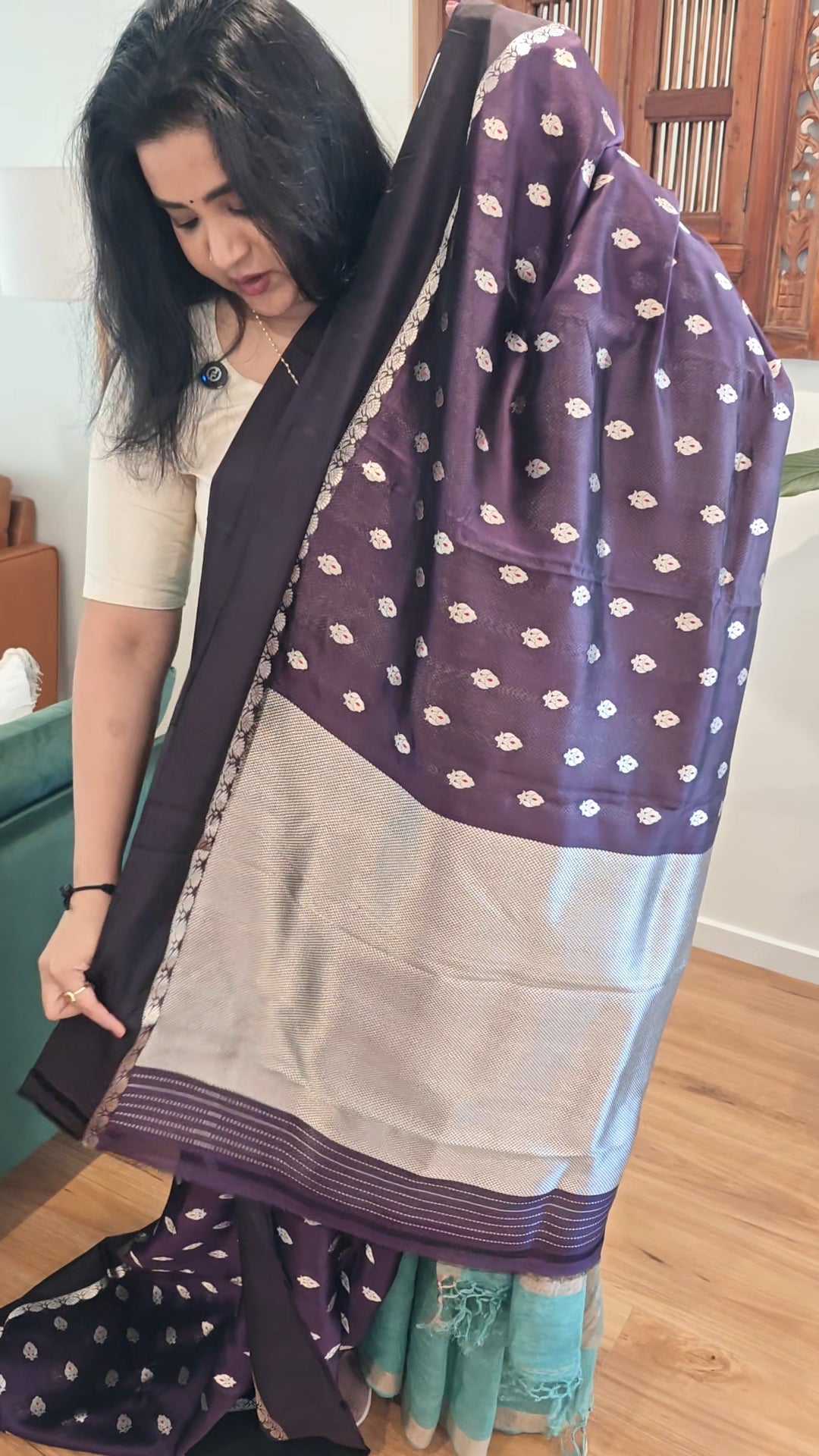 Blackcurrant Purple Chanderi Silk