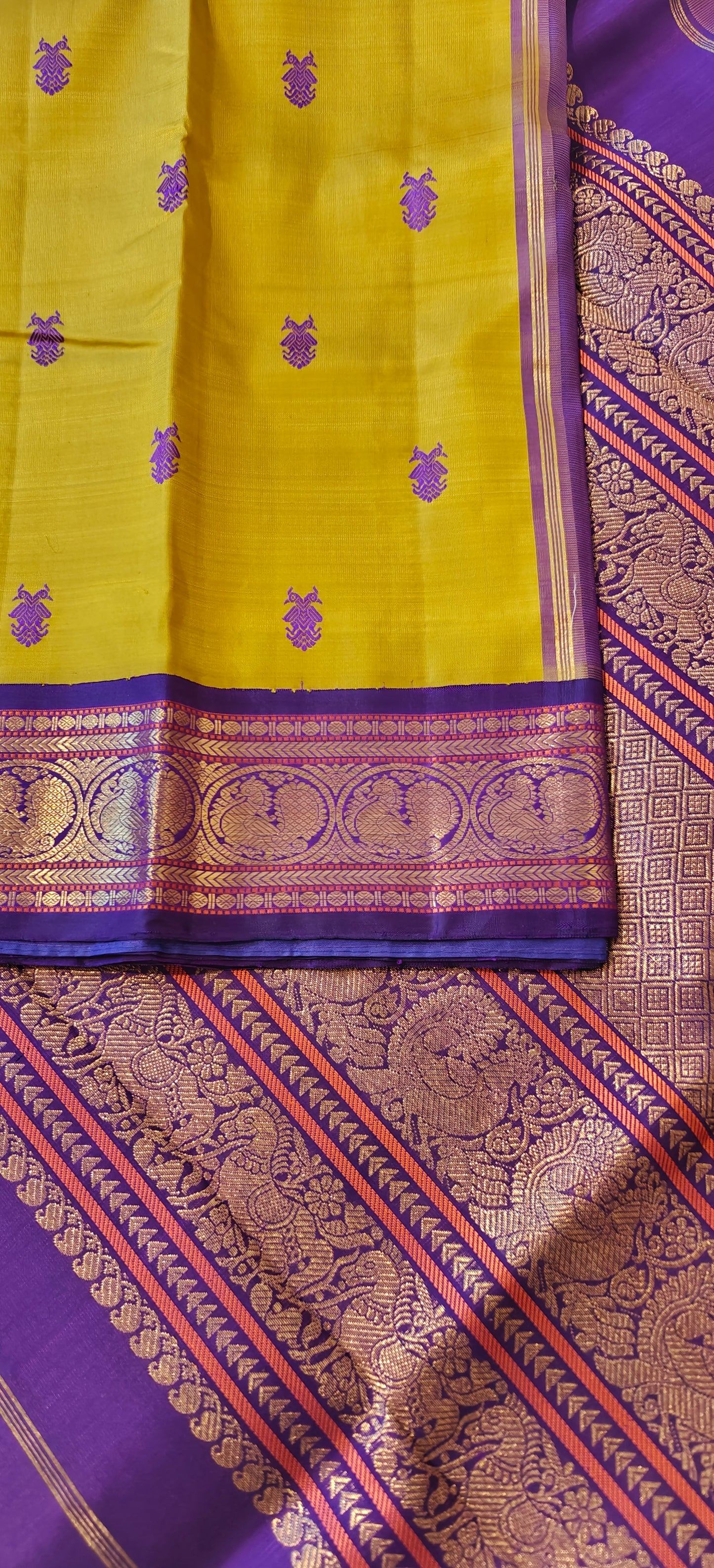 Sampangi and Purple  kanjivaram