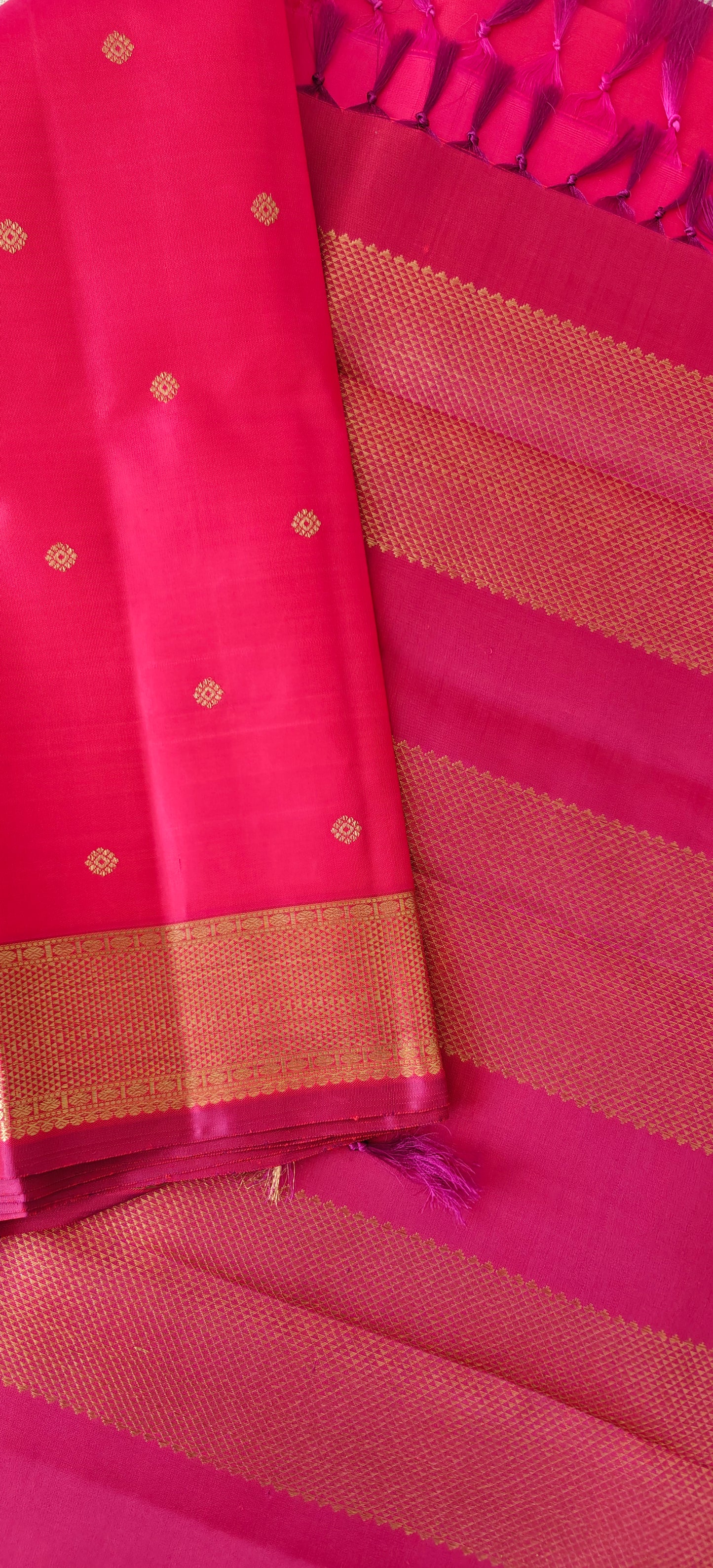 Rani Pink Kanjivaram Saree | 3-gram Zari