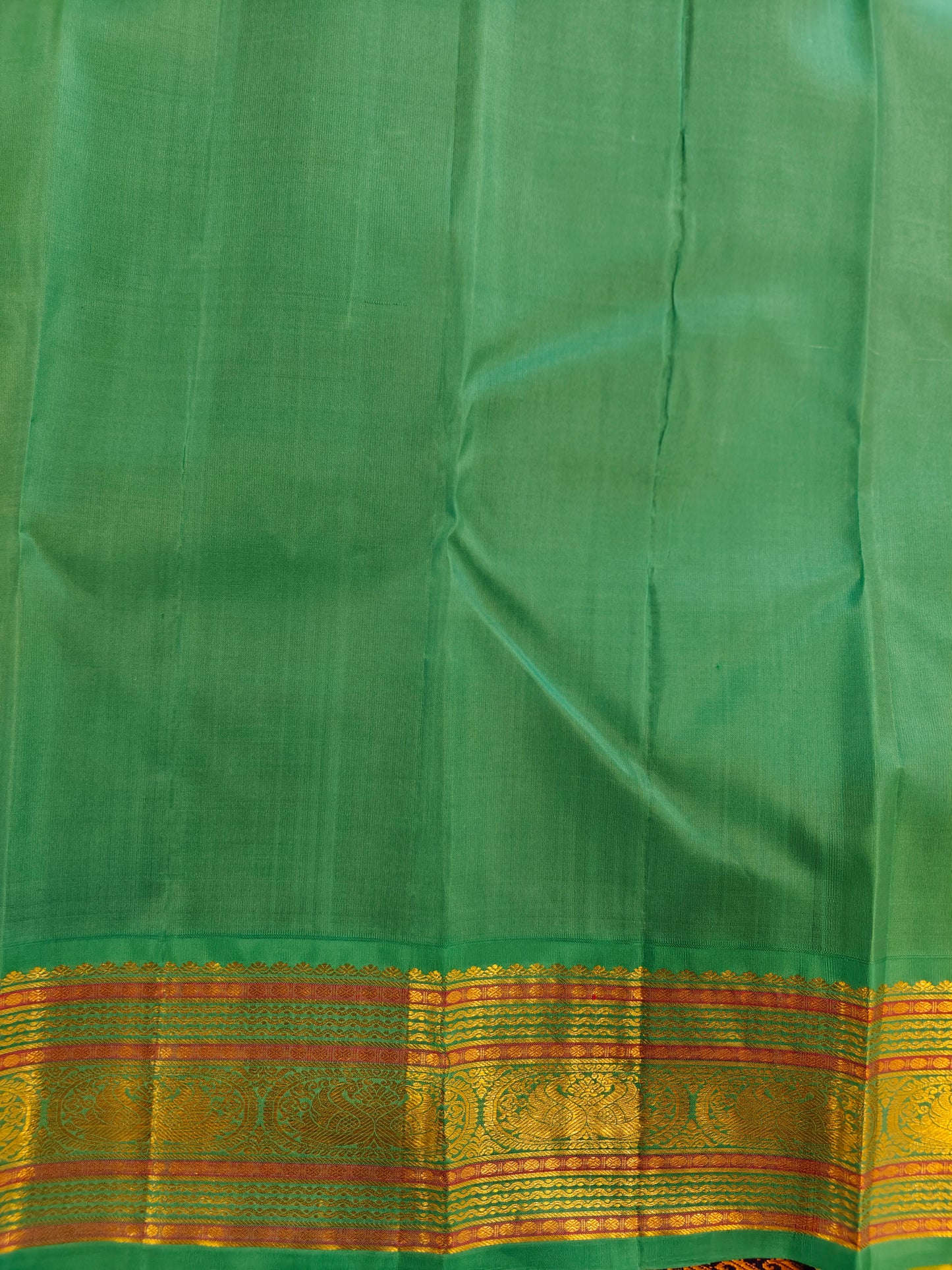 Grey and Turquoise Kanjivaram Silk Sari