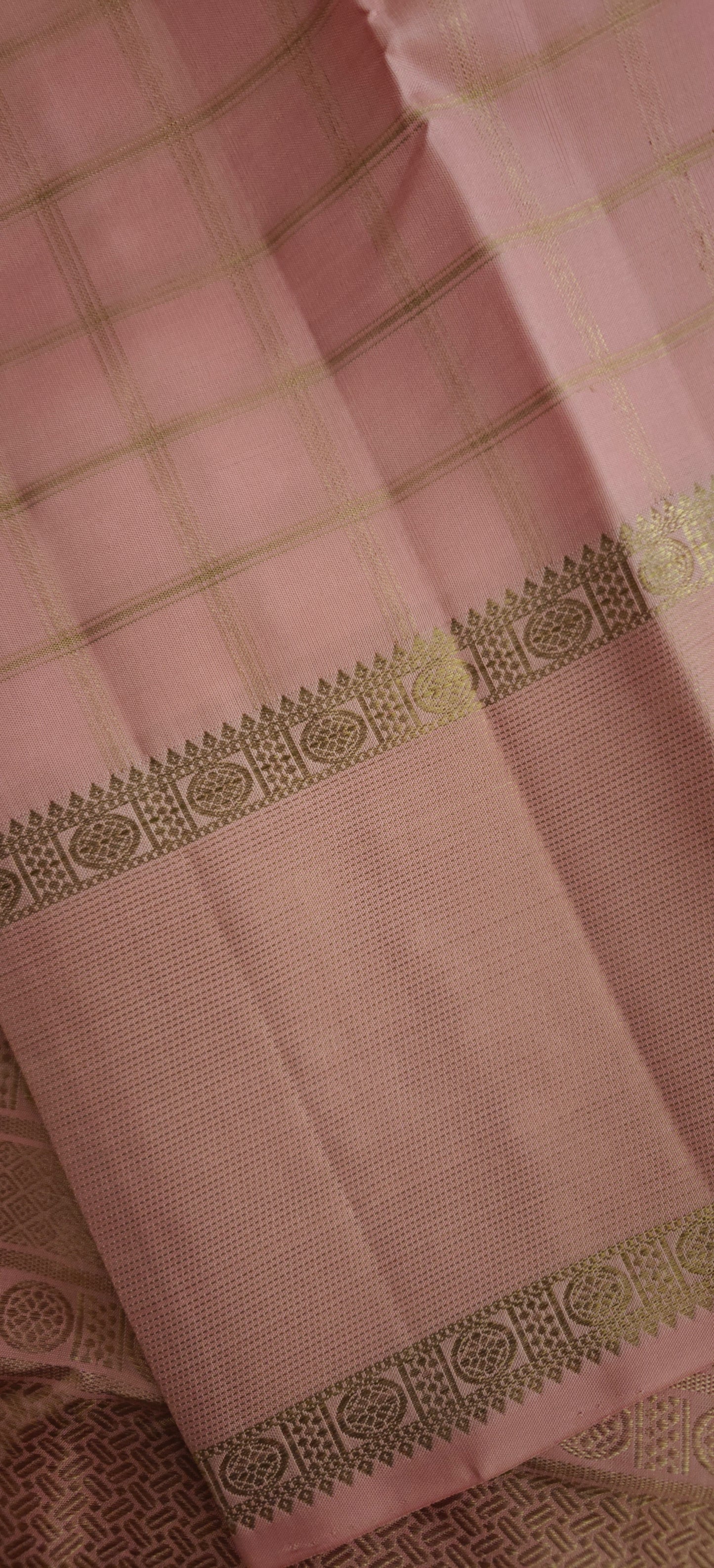 Pastel pink pure zari kanjivaram