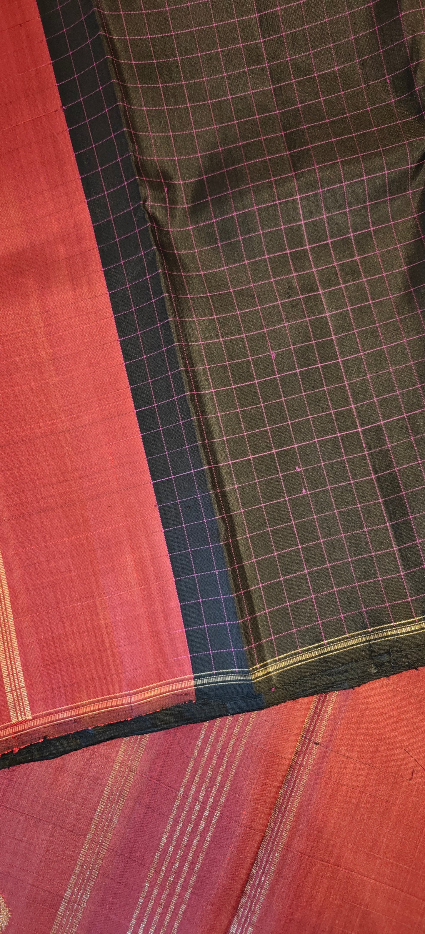 Black and maroon kanjivaram silk saree