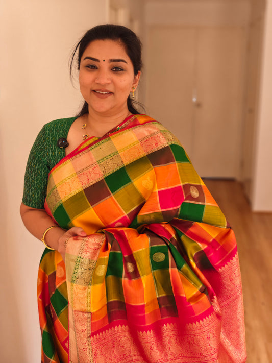 Paalum pazham Kattam  -Kanjivaram Silk Saree