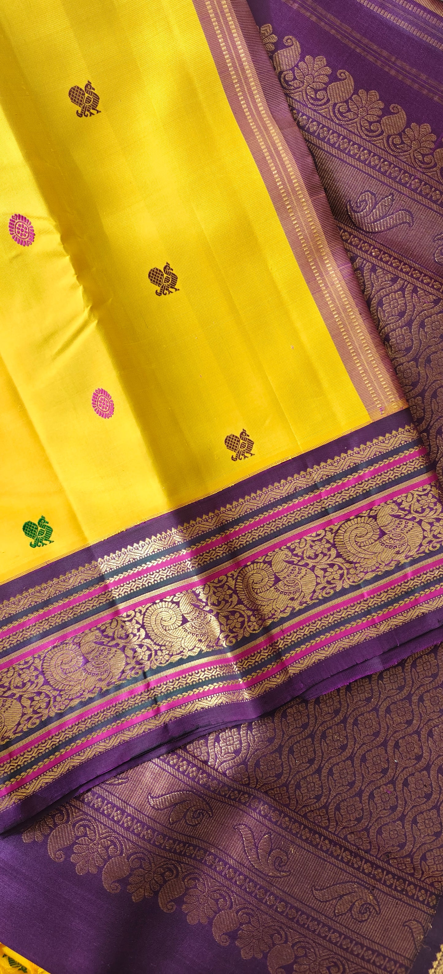 Sunflower Yellow with Purple Border