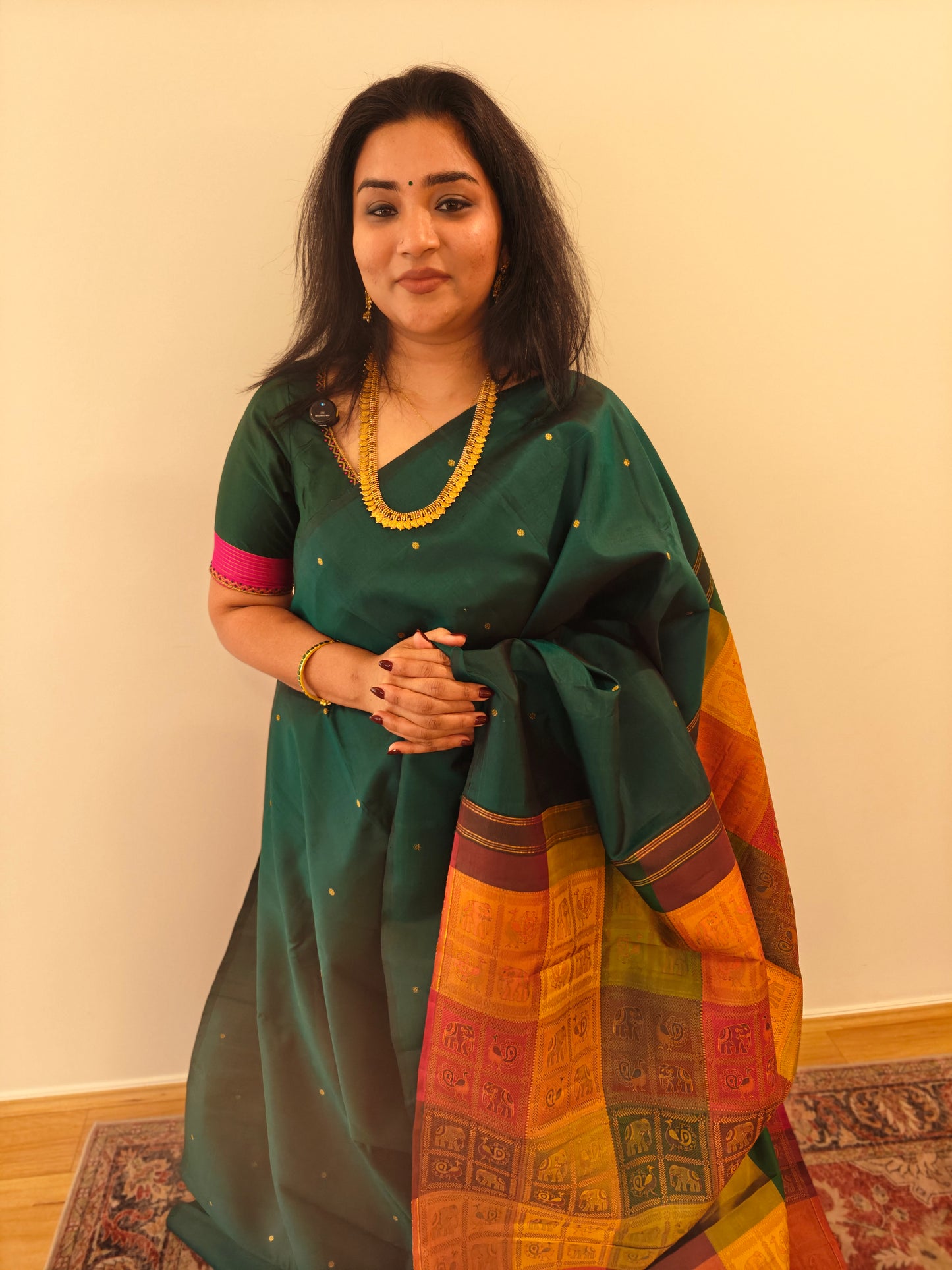 Green with Bomkai Pallu