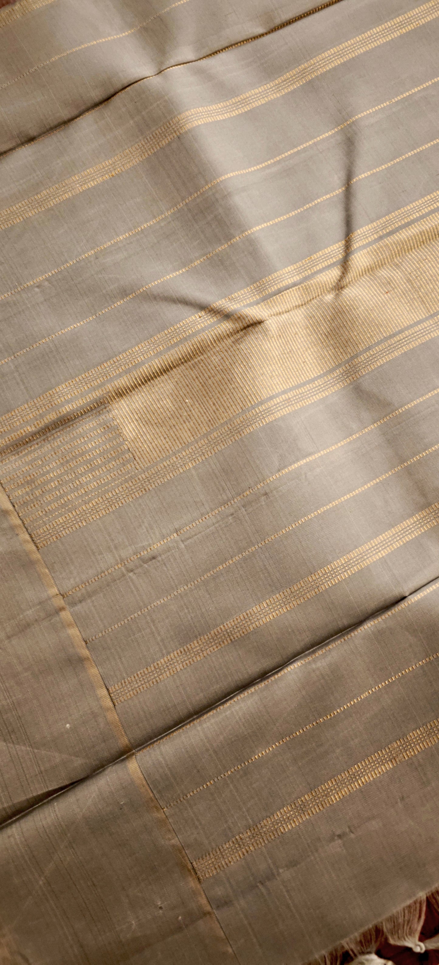 Mauve and Grey Zari Lines -Kanjivaram Silk Saree