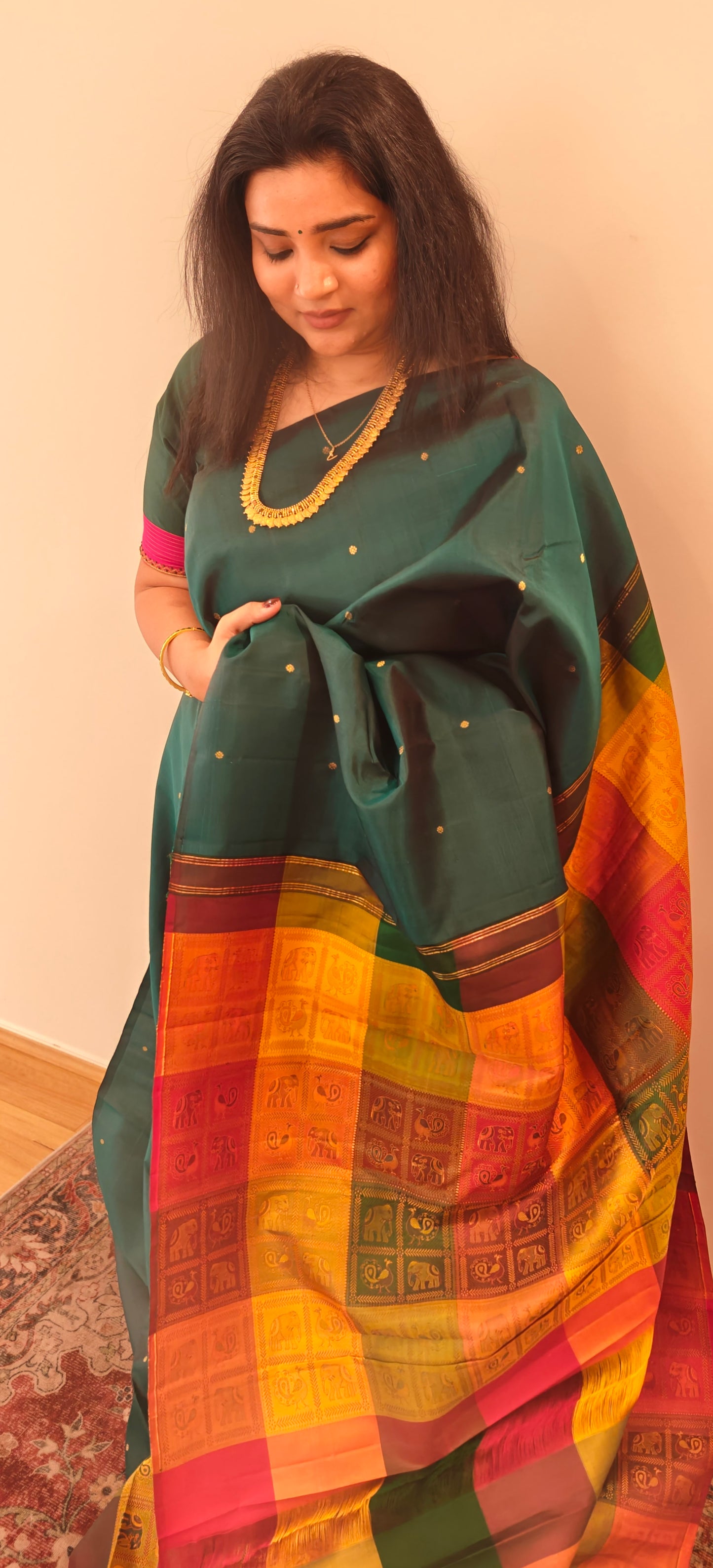 Green with Bomkai Pallu