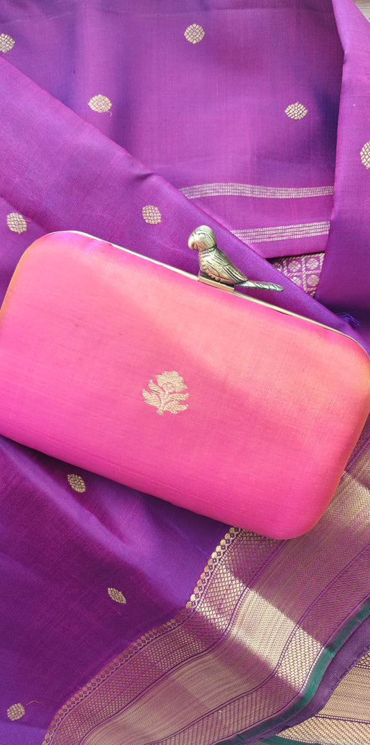 Lotus Pink Silk Clutch