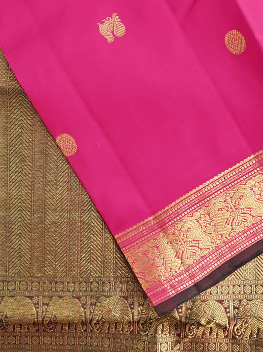 Pink and Green -Kanjivaram Silk Saree
