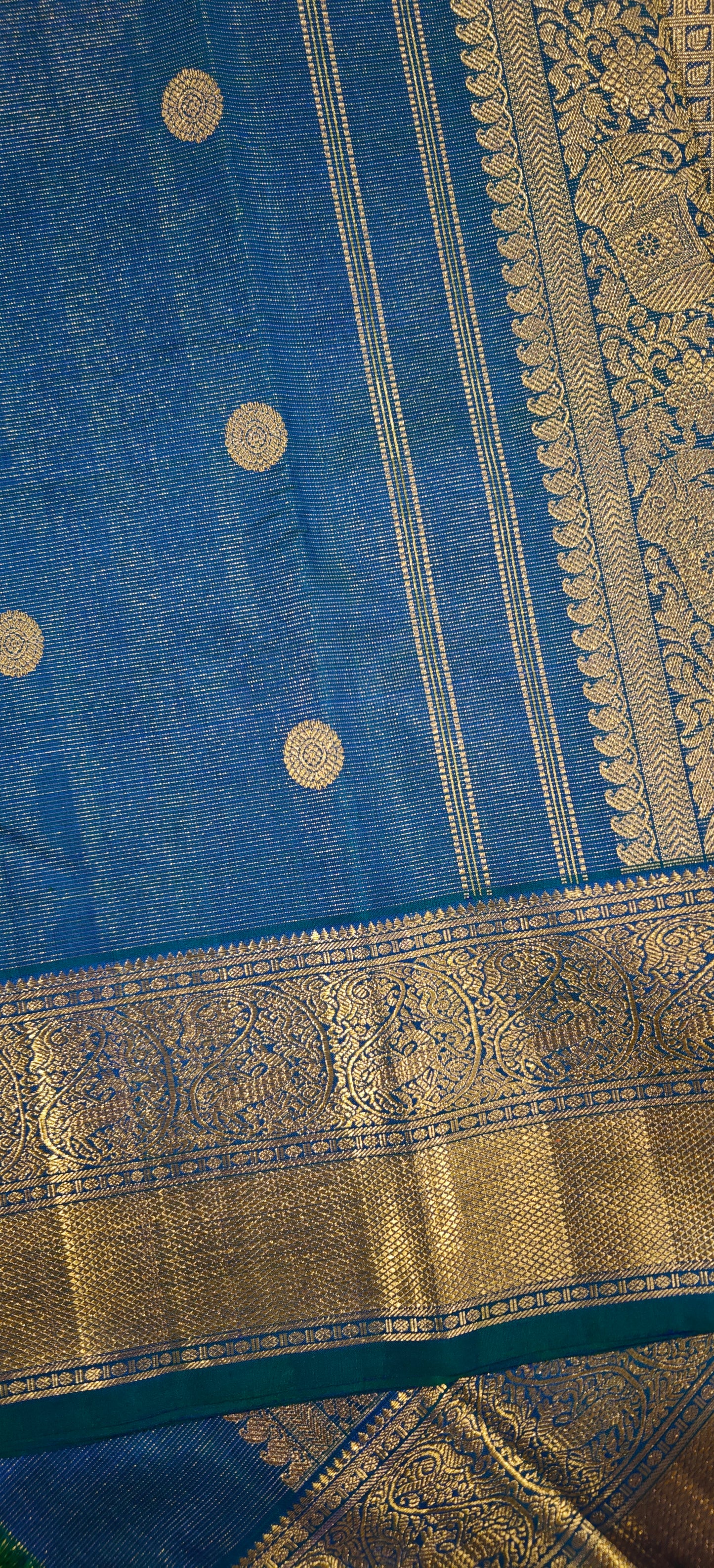 Kalyana Edit - Peacock blue kanjivaram silk saree