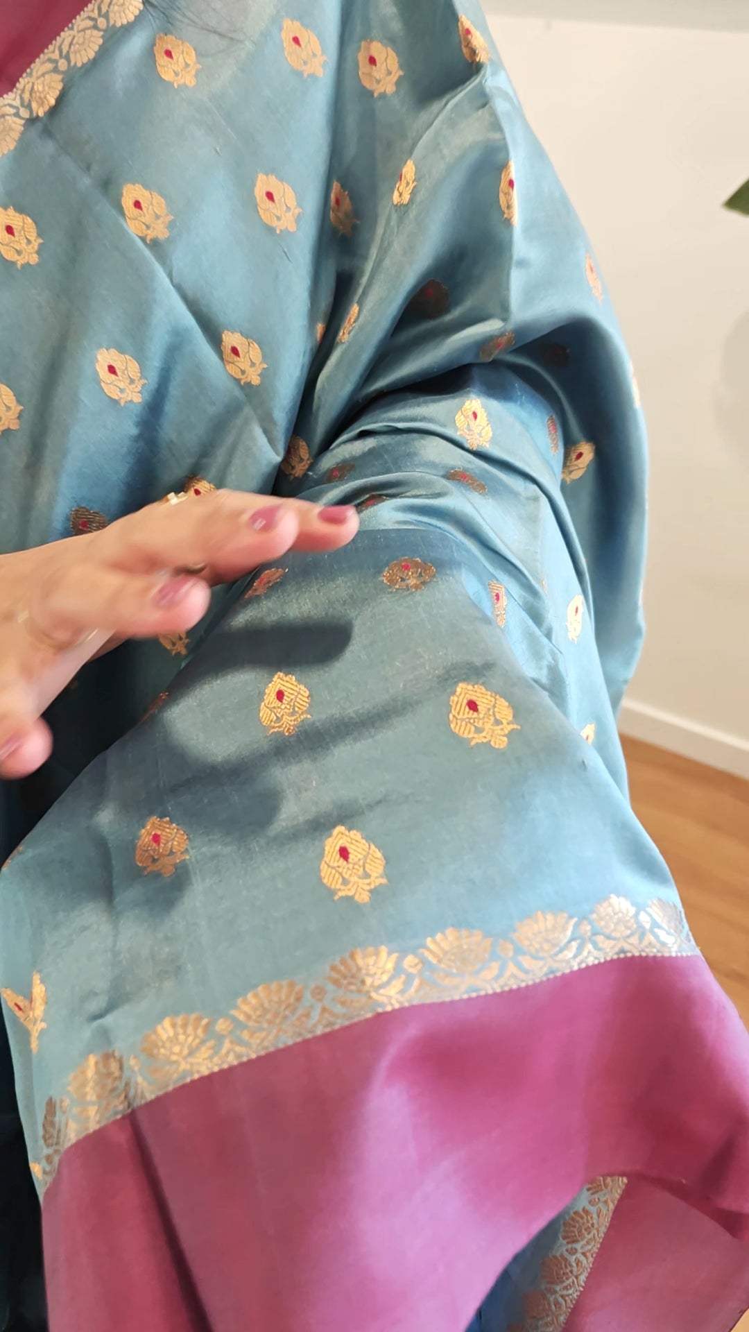 Bluish Grey Chanderi Silk