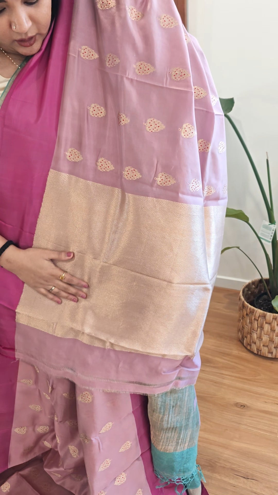 Dusty Pink Chanderi Silk
