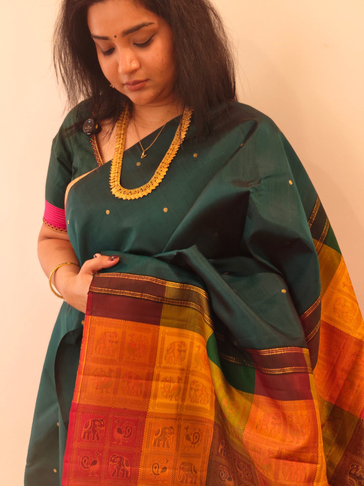 Green with Bomkai Pallu