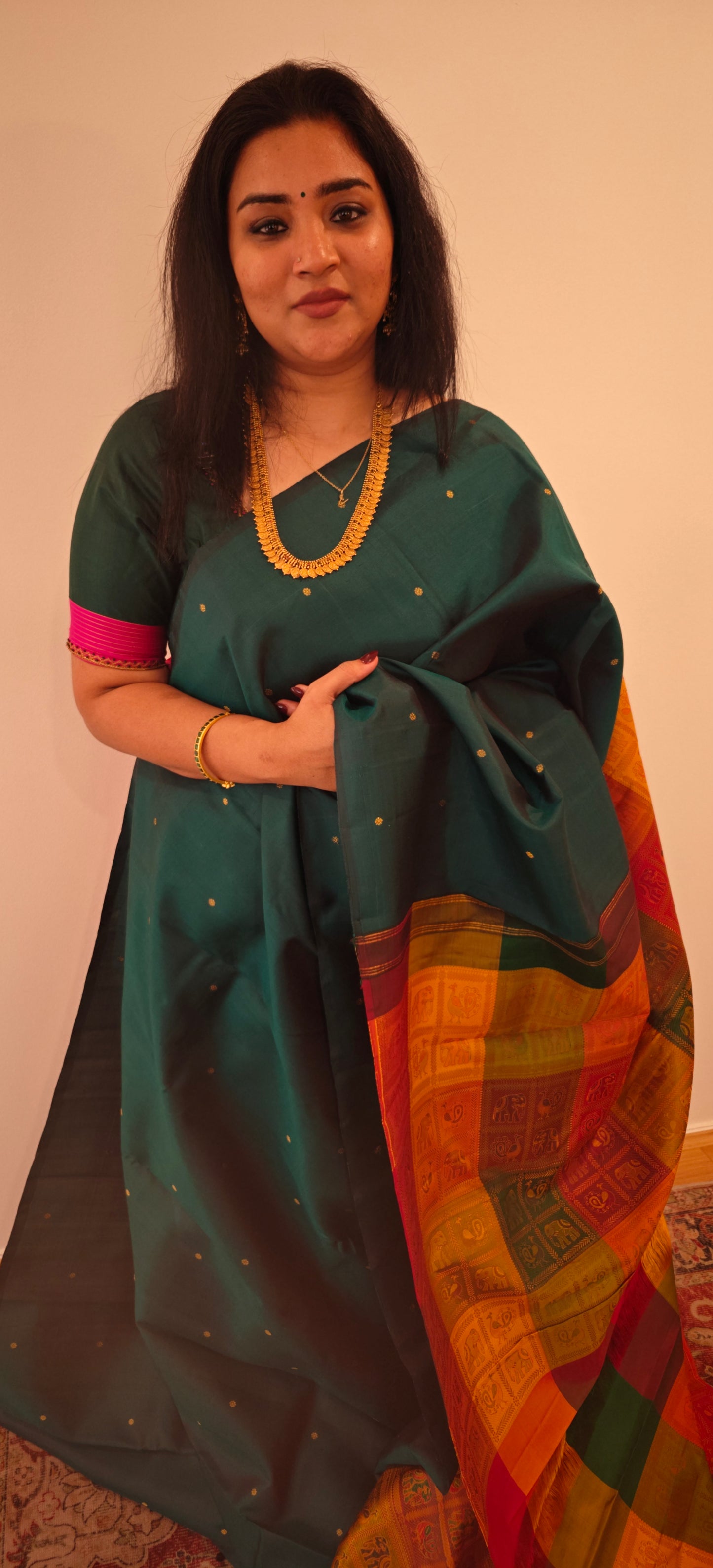 Green with Bomkai Pallu