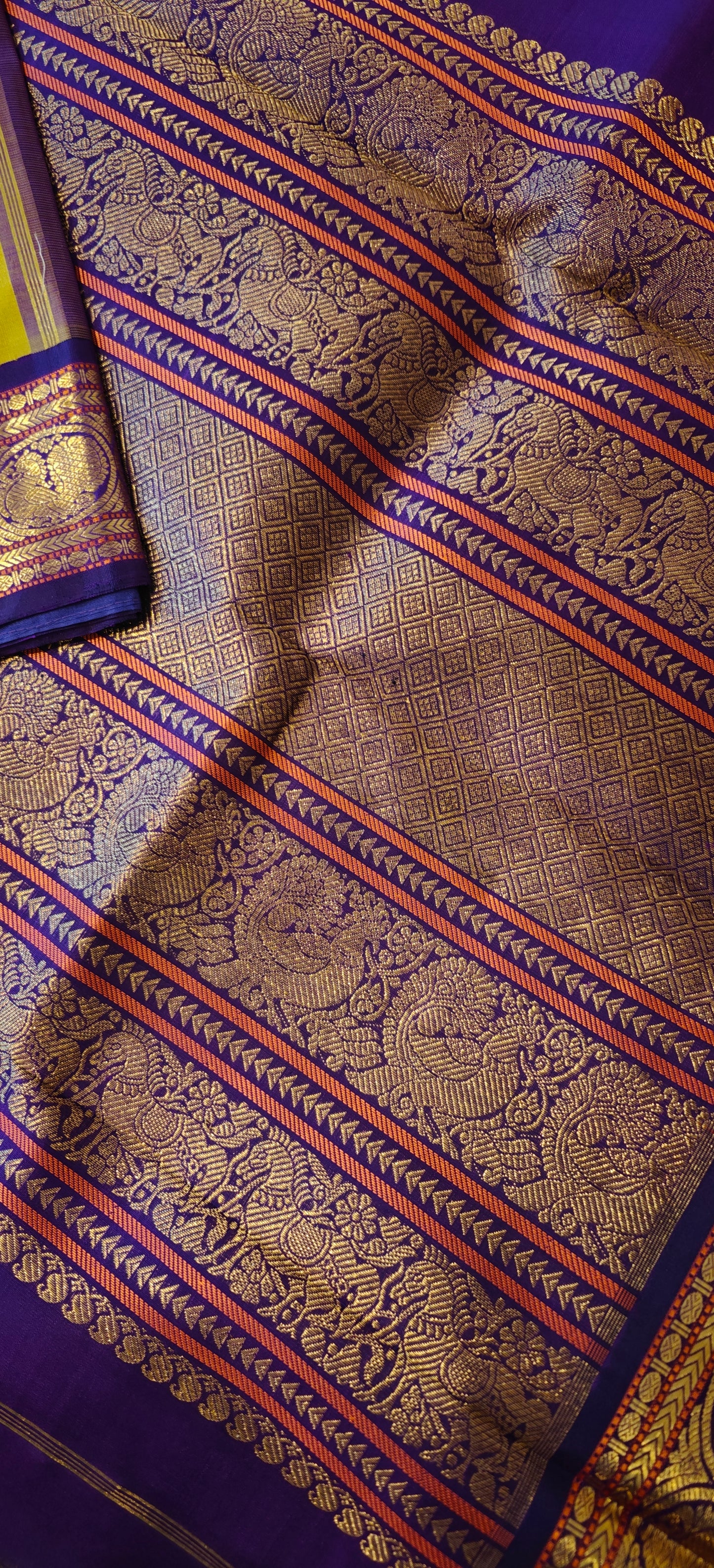 Sampangi and Purple  kanjivaram