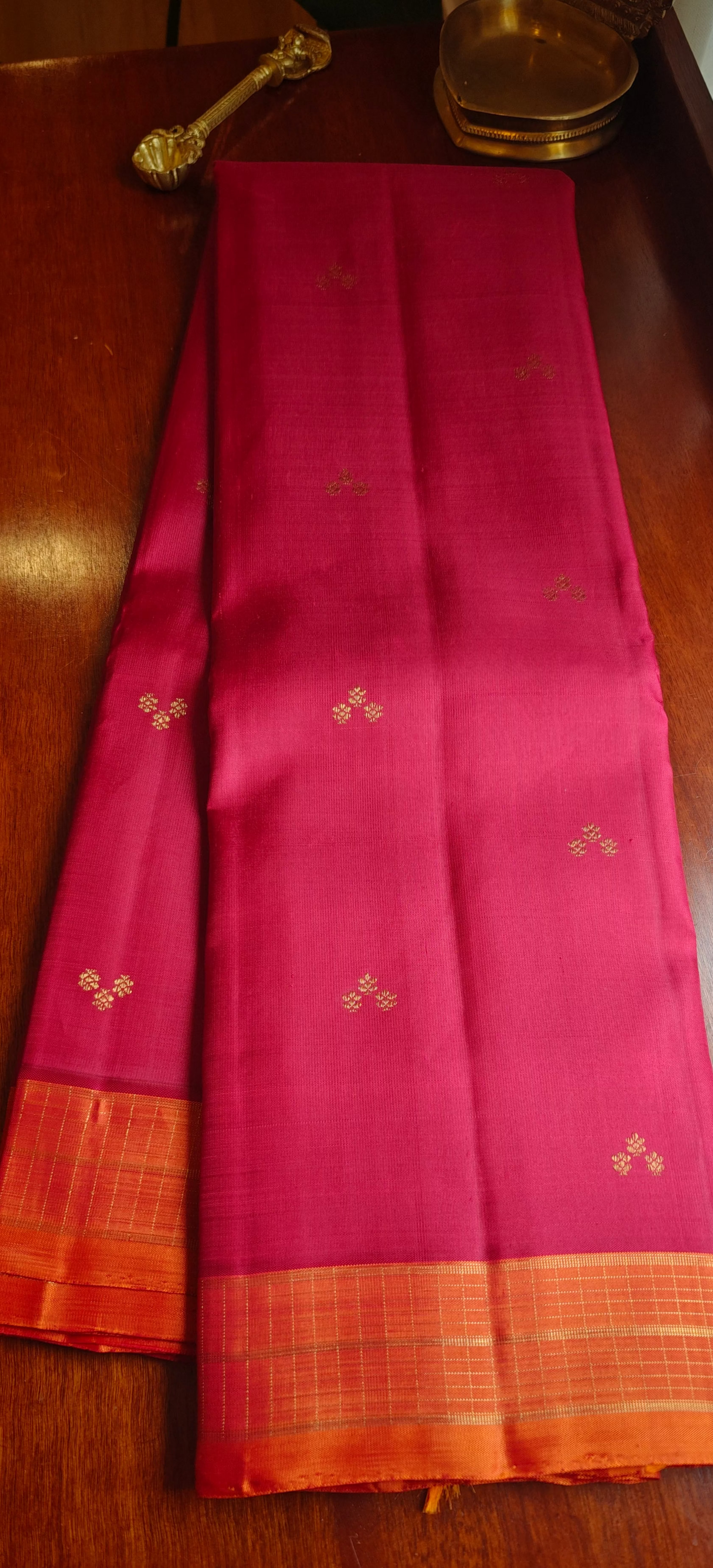 Maroon and Mustard kanjivaram
