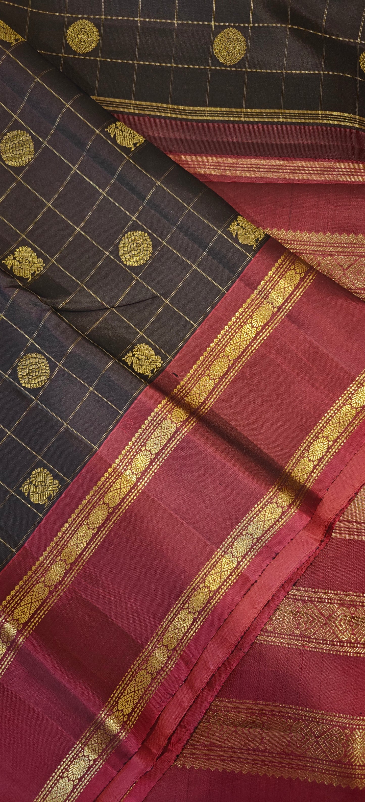 Coffee Brown and Maroon  kanjivaram