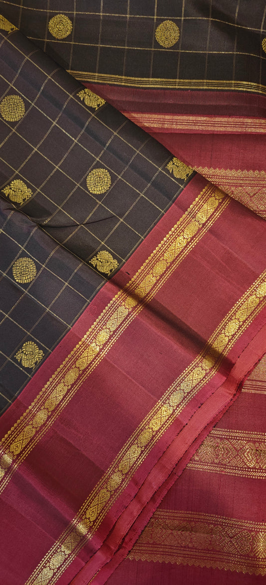 Coffee Brown and Maroon  kanjivaram