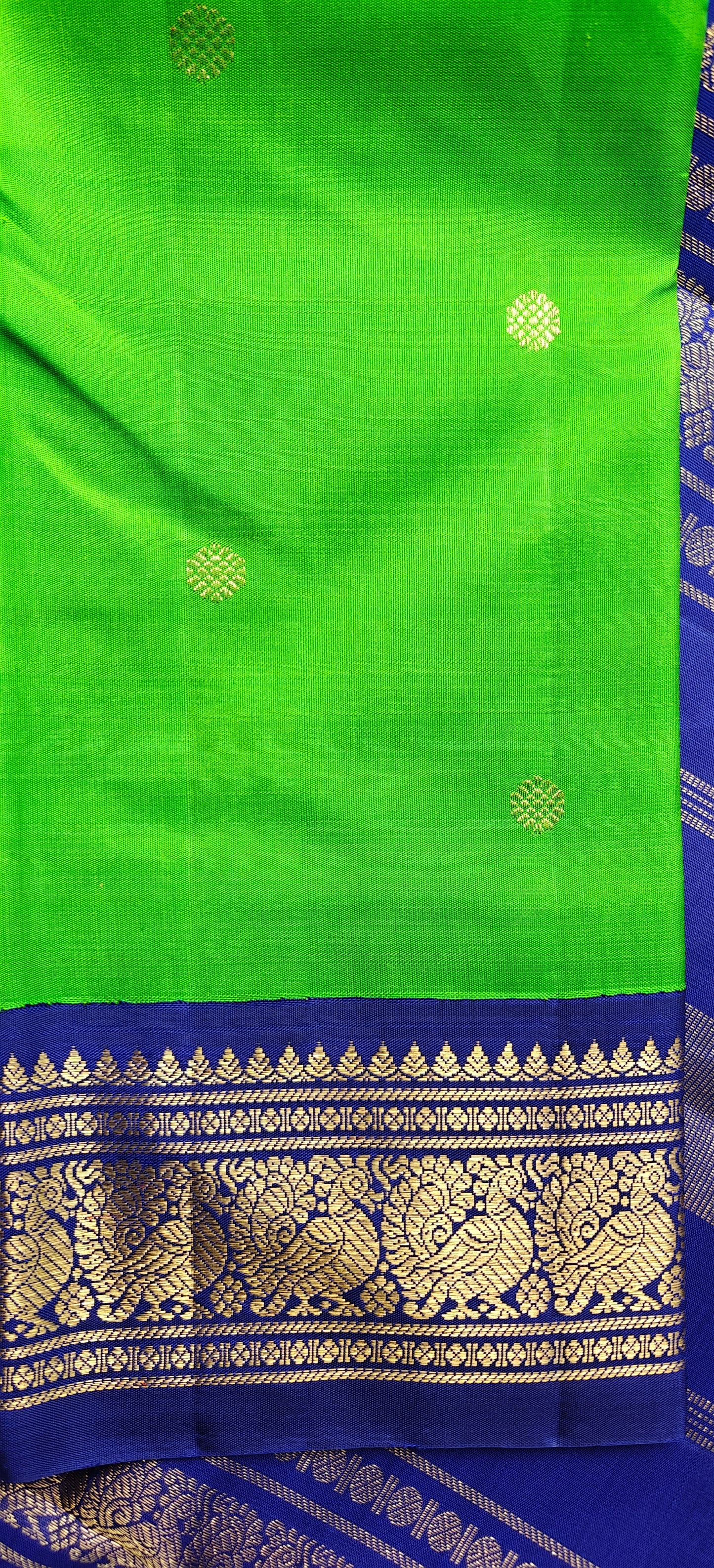 Green and Blue Kanjivaram silk saree