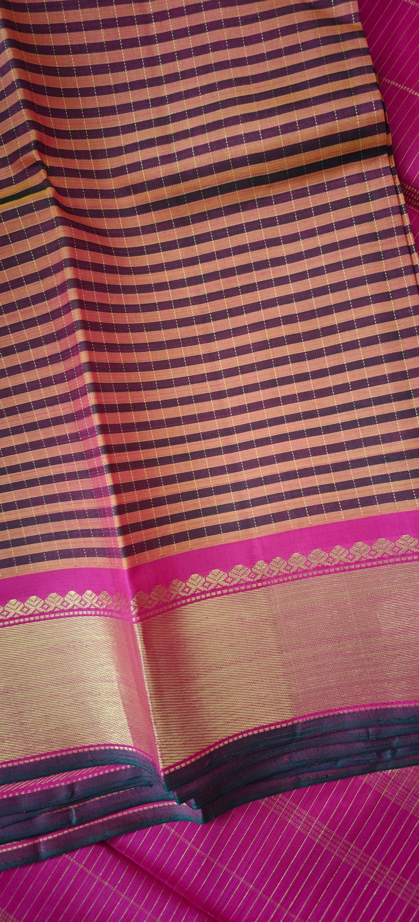 Mustard and green kanjivaram silk saree