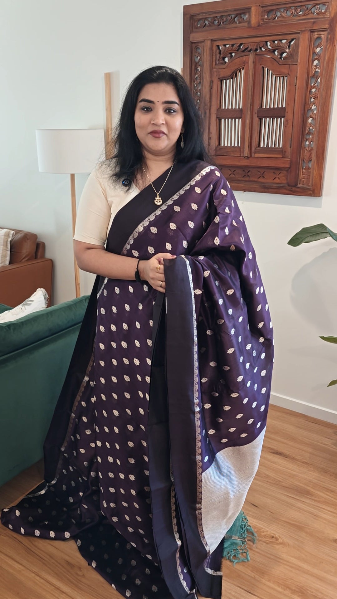 Blackcurrant Purple Chanderi Silk