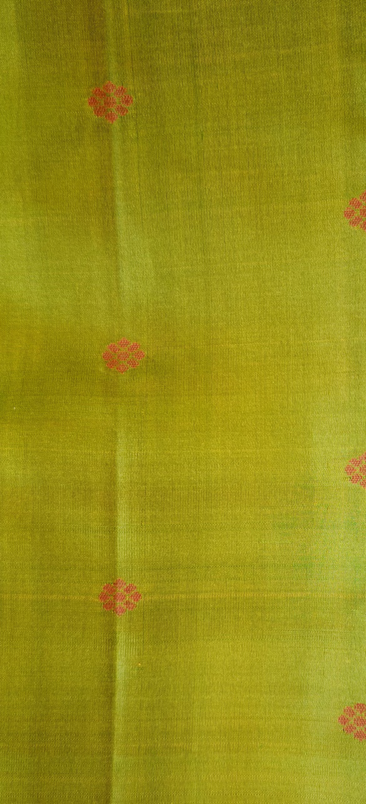 Leaf Green with Yellow & Orange kanjivaram silk saree
