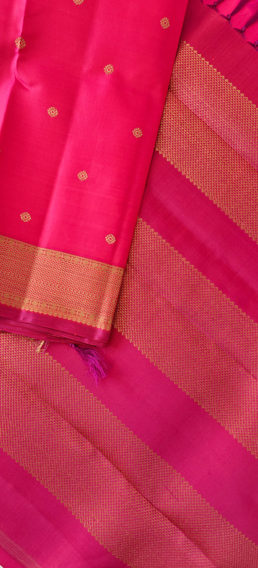 Rani Pink Kanjivaram Saree | 3-gram Zari