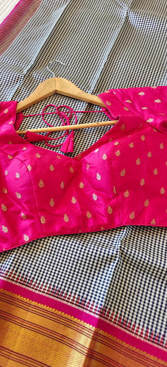 Pink Benarasi Silk Blouse
