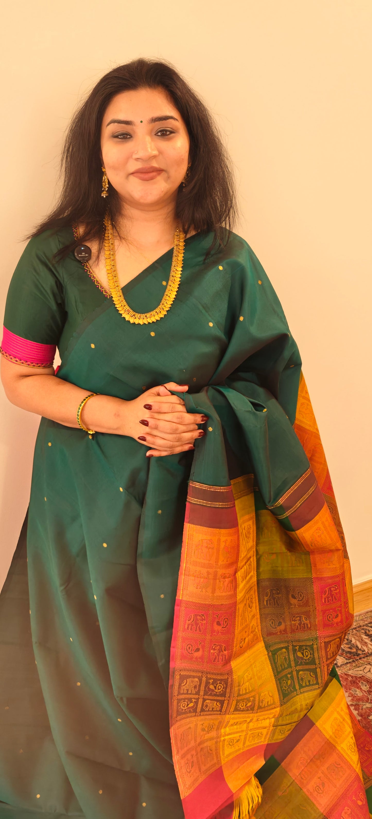 Green with Bomkai Pallu