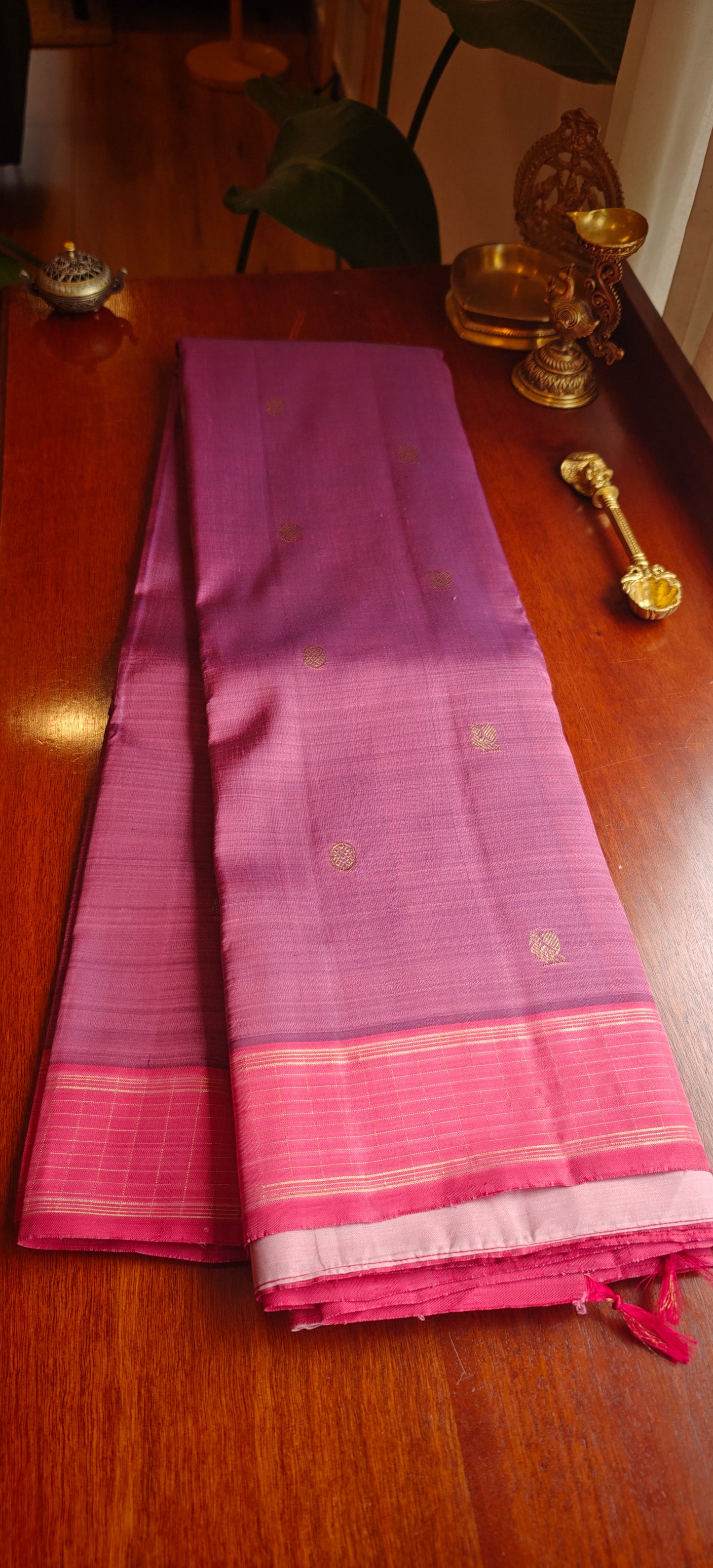 Lavender  and Rose kanjivaram