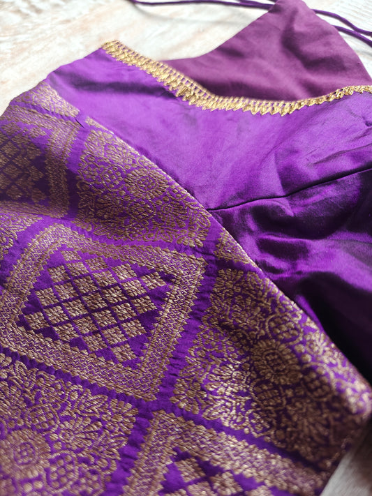 Violet Kanjivaram Silk Blouse