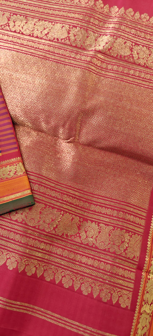 Checks with Maroo  Kanjivaram silk saree