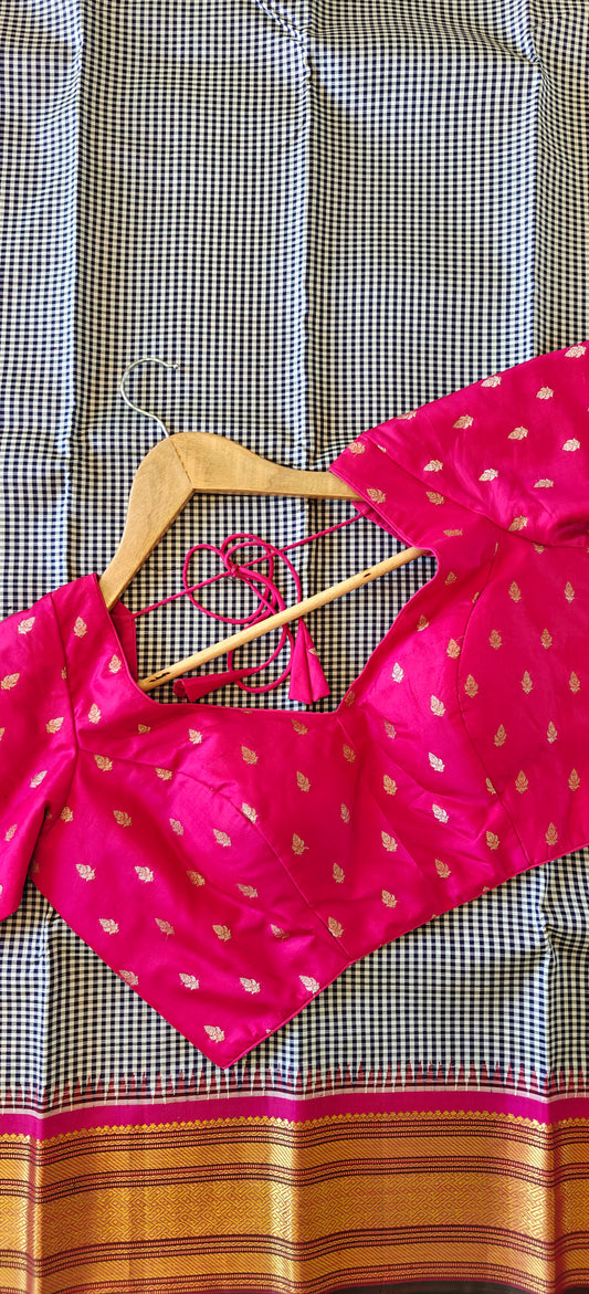 Pink Benarasi Silk Blouse