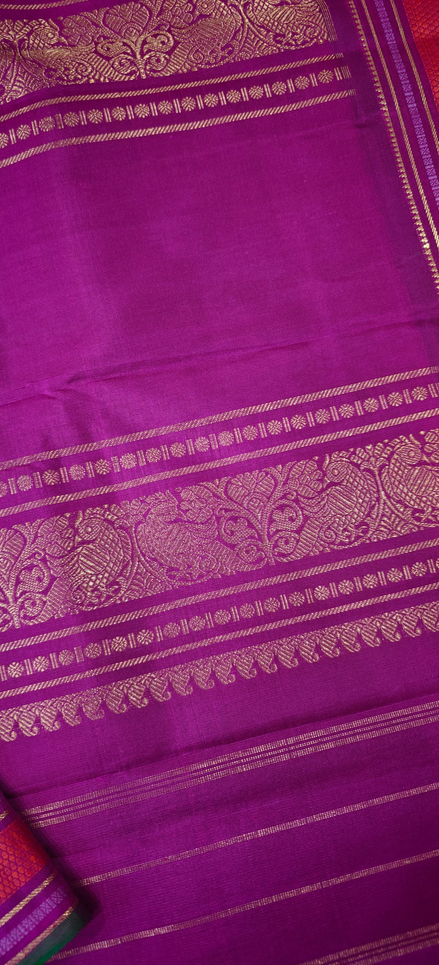 Sandal and Violet Handwoven Kanjivaram