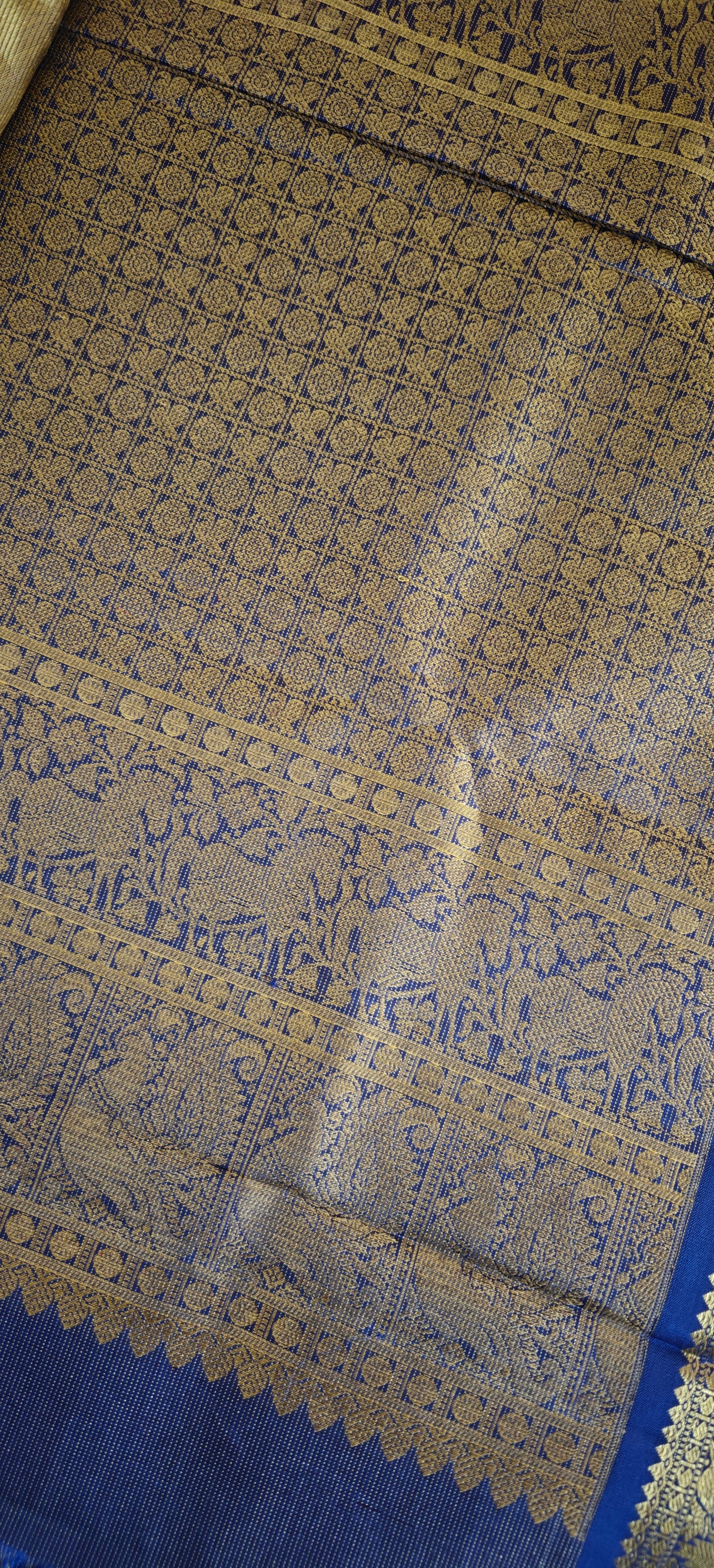 Kalyana Edit-Mehendi Green and Blue kanjivaram silk saree